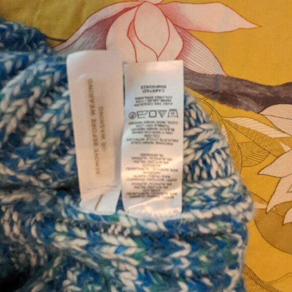 𝅺lou grey blue marina space dye knitted turtleneck sweater sz xs nwt - Picture 4 of 6